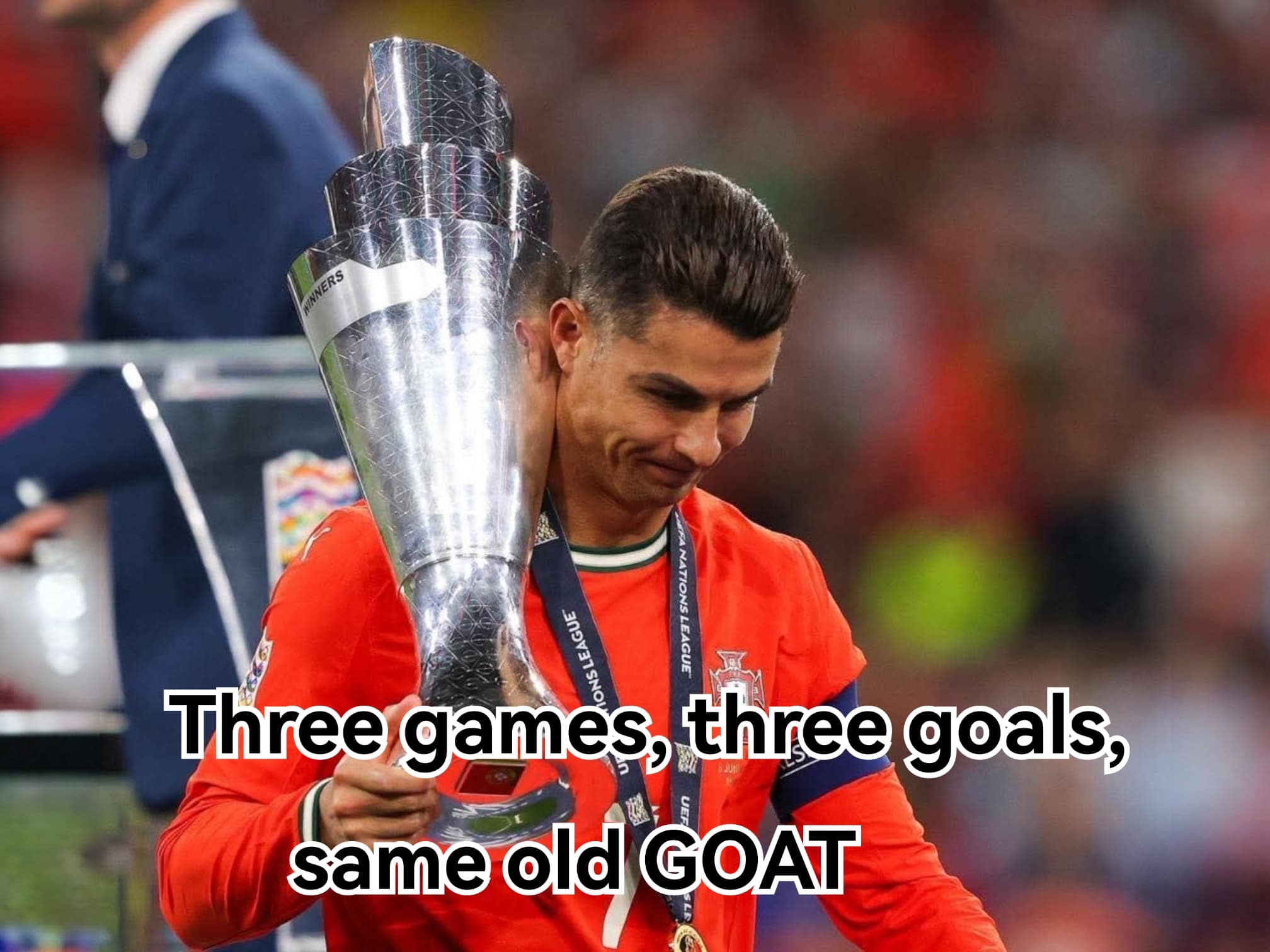 Ronaldo scores three in a row, still a football legend