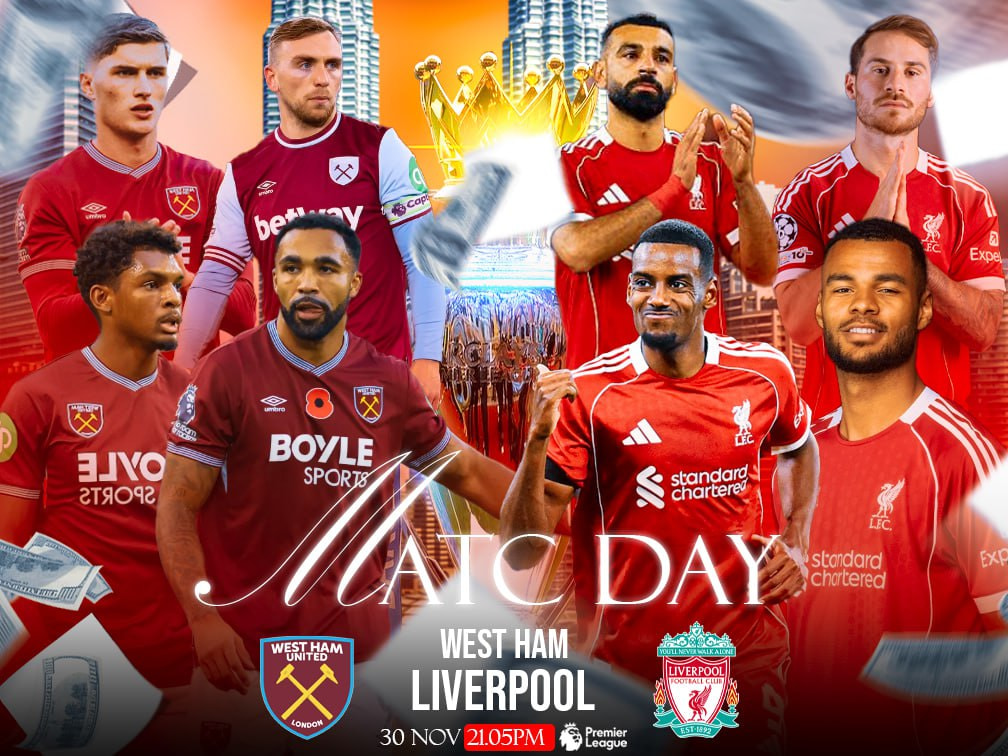 เวสต์แฮม ยูไนเต็ด ปะทะ ลิเวอร์พูล ศึกเดือดพรีเมียร์ลีกสัปดาห์นี้