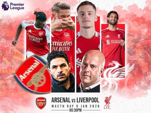 อาร์เซน่อล พบ ลิเวอร์พูล ศึกบิ๊กแมตช์พรีเมียร์ลีก คืนวันศุกร์นี้