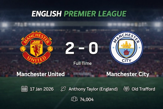 ผลบอลสดล่าสุด แมนเชสเตอร์ ยูไนเต็ด vs แมนเชสเตอร์ ซิตี้ #ผลบอลล่าสุด