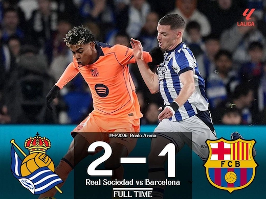 ผลบอลสดล่าสุด เรอัล โซเซียดาด vs บาร์เซโลน่า #ผลบอลล่าสุด