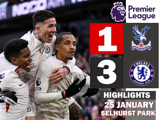 ผลบอลสดล่าสุด คริสตัล พาเลซ vs เชลซี #ผลบอลล่าสุด