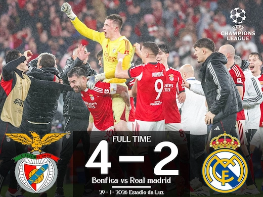 ผลบอลสดล่าสุด เบนฟิก้า vs เรอัล มาดริด #ผลบอลล่าสุด