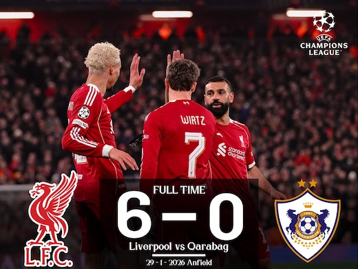ผลบอลสดล่าสุด ลิเวอร์พูล vs การาบัค #ผลบอลล่าสุด