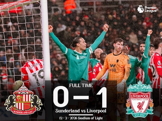 ซันเดอร์แลนด์ vs ลิเวอร์พูล #ผลบอลล่าสุด