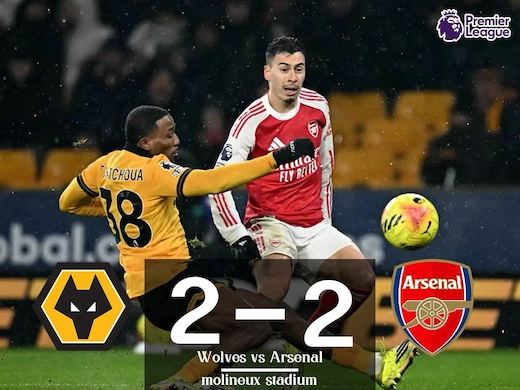 ຜົນບານສົດຫຼ້າສຸດ ວູນຟ໌ແຮມຕັນ vs ອາເຊນ່ອນ #ຜົນບານຫຼ້າສຸດ