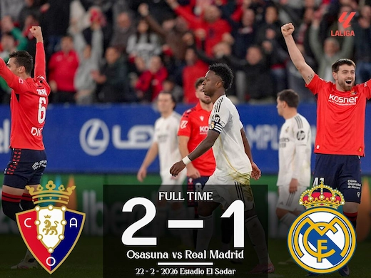 ผลบอลสดล่าสุด โอซาซูน่า vs เรอัล มาดริด #ผลบอลล่าสุด
