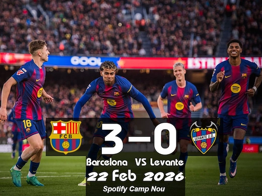 ผลบอลสดล่าสุด บาร์เซโลน่า vs เลบันเต้ #ผลบอลล่าสุด