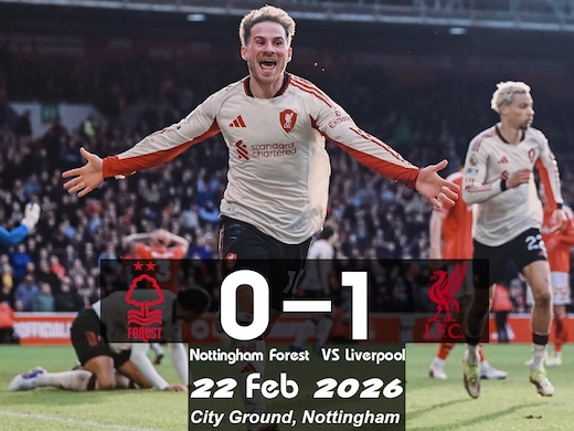 ผลบอลสดล่าสุด น็อตติ้งแฮม ฟอเรสต์ vs ลิเวอร์พูล #ผลบอลล่าสุด