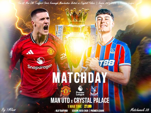 แมนเชสเตอร์ ยูไนเต็ด vs คริสตัล พาเลซ ศึกวีก 28 เดือดจัดลุ้นแต้ม #ดูบอล