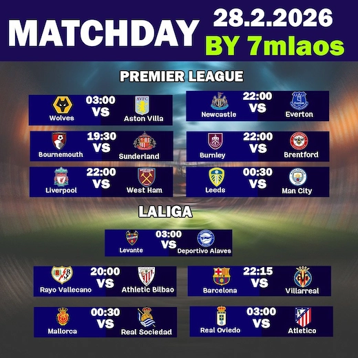 ทีเด็ดฟุตบอล วันที่ 28 กุมภาพันธ์ 2026 จัดเต็ม 10 คู่ เดี่ยว สเต็ป แน่นๆ