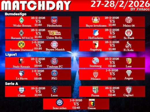 ທີເດັດບານ 27–28 ກຸມພາ 2026 ຈັດເຕັມທຸກສະໜາມ #ດູບານ