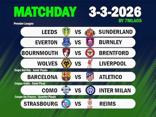 ทีเด็ดฟุตบอล 3 มีนาคม 2026 จัดเต็ม 7 คู่ เดี่ยว สเต็ป เน้นกำไร #ดูบอลสด 